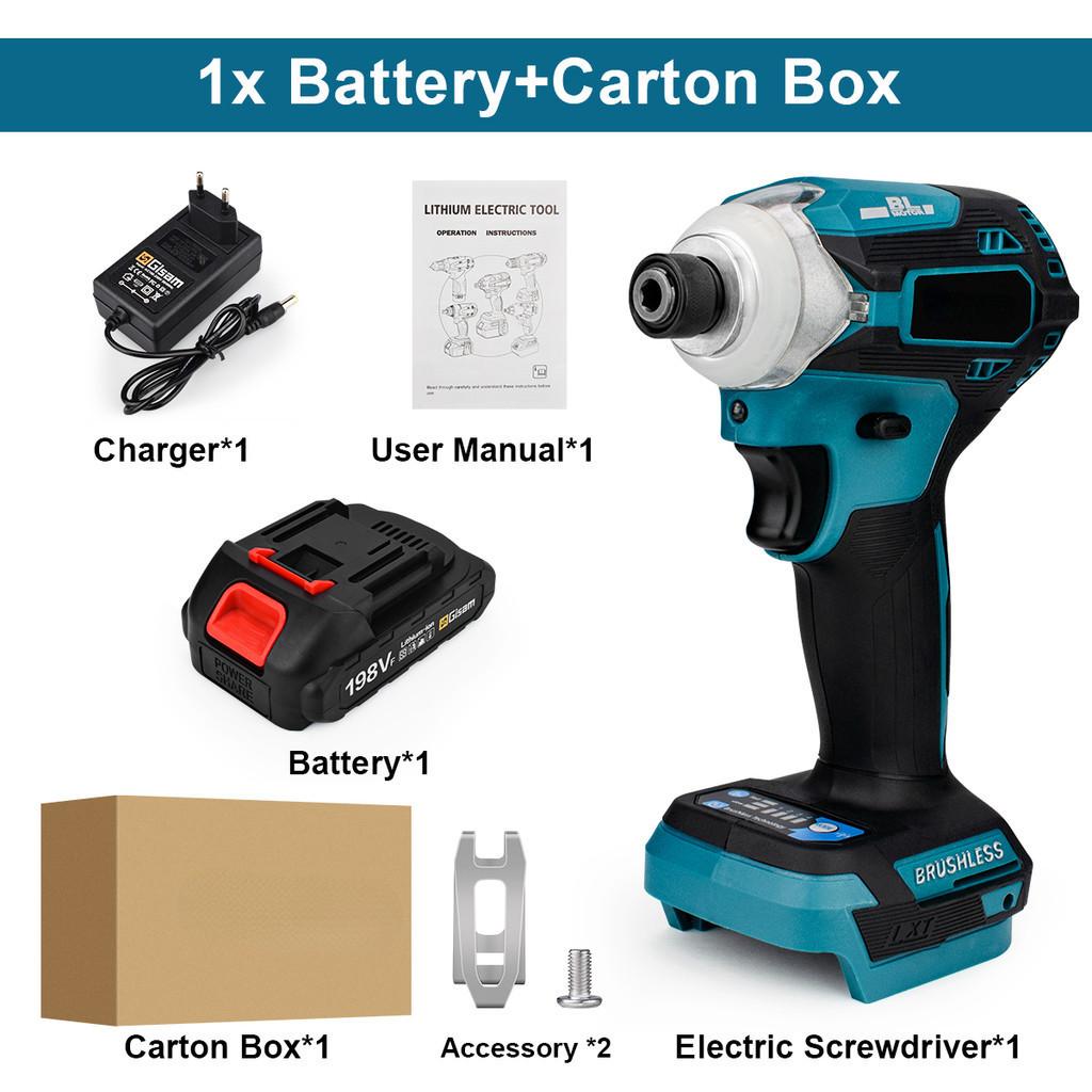 10000rpm Portable Electric Screwdriver Household Repair Impact Driver Tool Cordless Brushless Impact Drill