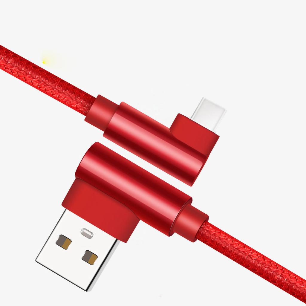Double Elbow Data Cable 90 Degree Right Angle Type C Mobile Phone Charging Accessories