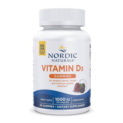 Bonbons gélifiés à la vitamine D3 1000 UI au goût de baies sauvages, 60 bonbons gélifiés