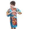 Kids Peony Kimono Robe Comfortable Elegant Satin Nightgown Bathrobe Baby Runway Performance Dress For Girls Children Daily Wear