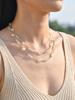 Long Blue Crystal Necklaces for Women, Layered Long Statement Necklace CZ Stone, Sweater Chain Jewelry
