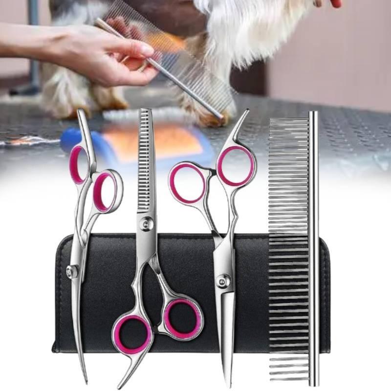 Professional 6 Inch Pet Grooming Scissors Set With Stainless Steel Tools And Accessories