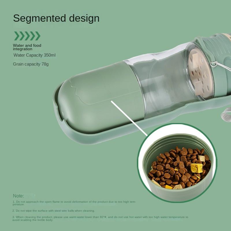 New Outdoor Pet Kits Foldable Portable Dog Drinking Cup Segmented Dog Food Integrated Water Dispenser