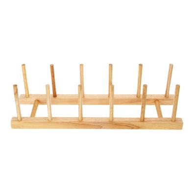 Natural Wood 5-Compartment Bowl Stand_WO036010