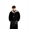 Autumn and Winter New Mountain Carving Fur Collar Plush Thickened Cotton Jacket Men's and Women's Winter Tooling Couple's Coat