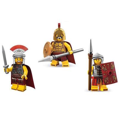 PG958 959 960 Roman Warrior Commander Shield Spear Building Block Toy