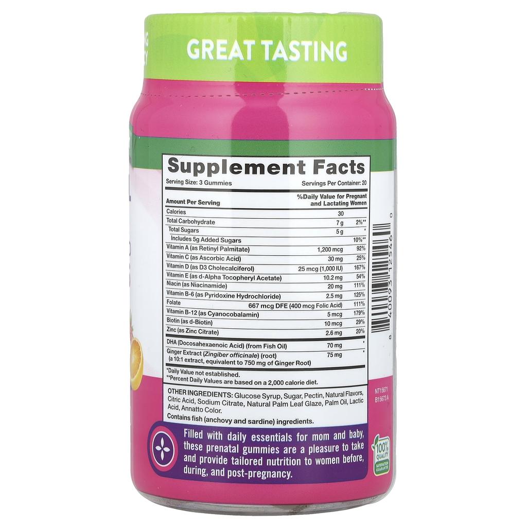 Nature's Truth Prenatal Multivitamin, Dha, Folic Acid Gummy, Delicious Fruit, 60 Gummies