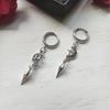 Gothic Spikes Earrings with Moon and Star Pendant Comfortable Ear Hoops Stylish Punk Accessories for Women Man