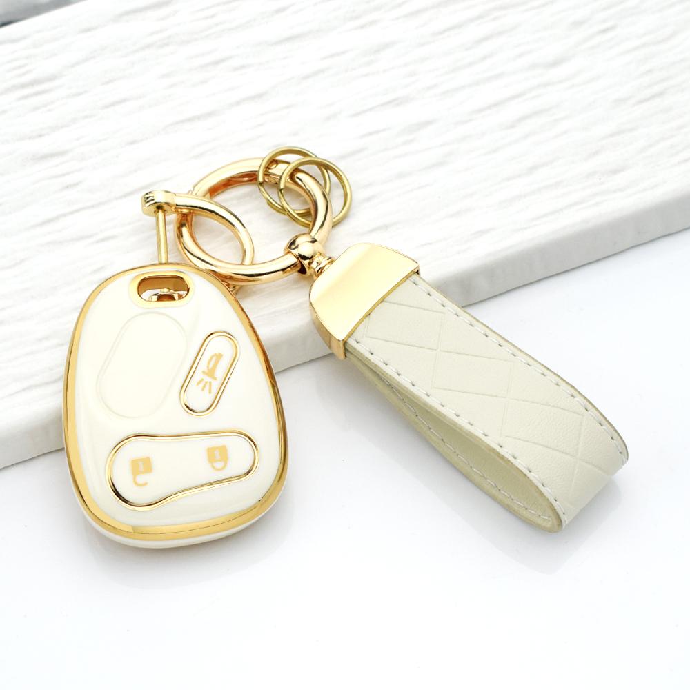 Anti-Scratch Car Key Case Cover for Chevy Silverado Tahoe Suburban Equinox Avalanche SSR LHJ011 Key Bag with Keychain Accessory