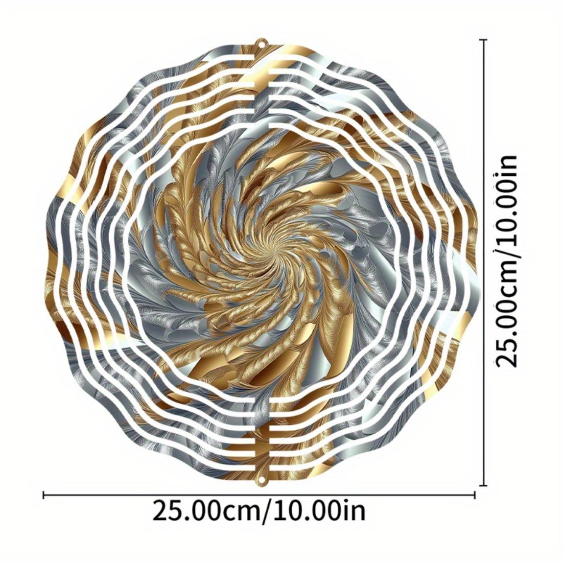 

10 Inch Golden Silvery Wind Chime Hanging Decor with 360 Hook Elegant Balcony Courtyard Art Bell for Spring Summer Gift for Friends 01A