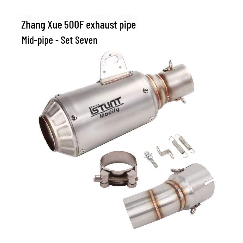 Zhangxue 500F Motorcycle Retro Mid-Pipe Tailpipe
