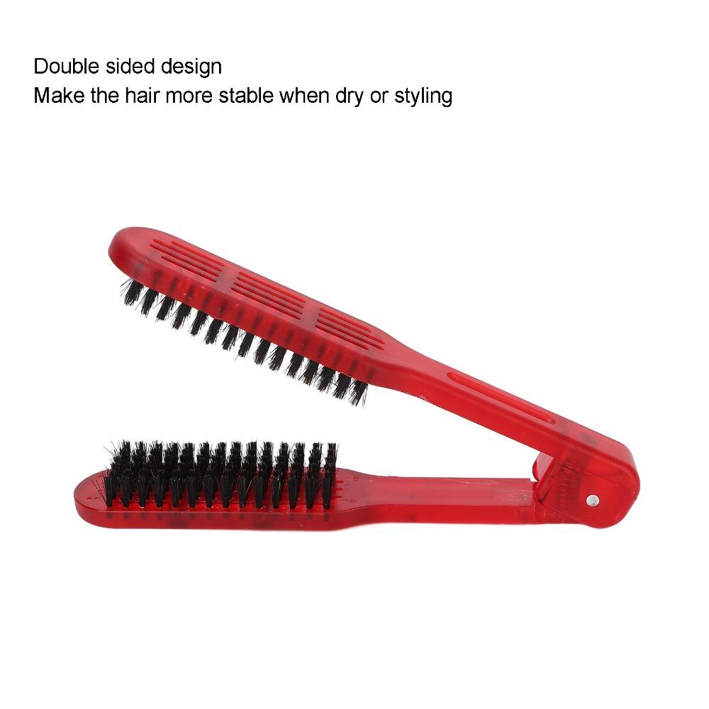 Splint Structure Hair Straightening Brush Double Sides Hair Styling Comb Home Use