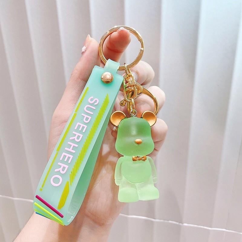 Stylish Resin Bear Keychain Transparent Design For Creative Gift Giving