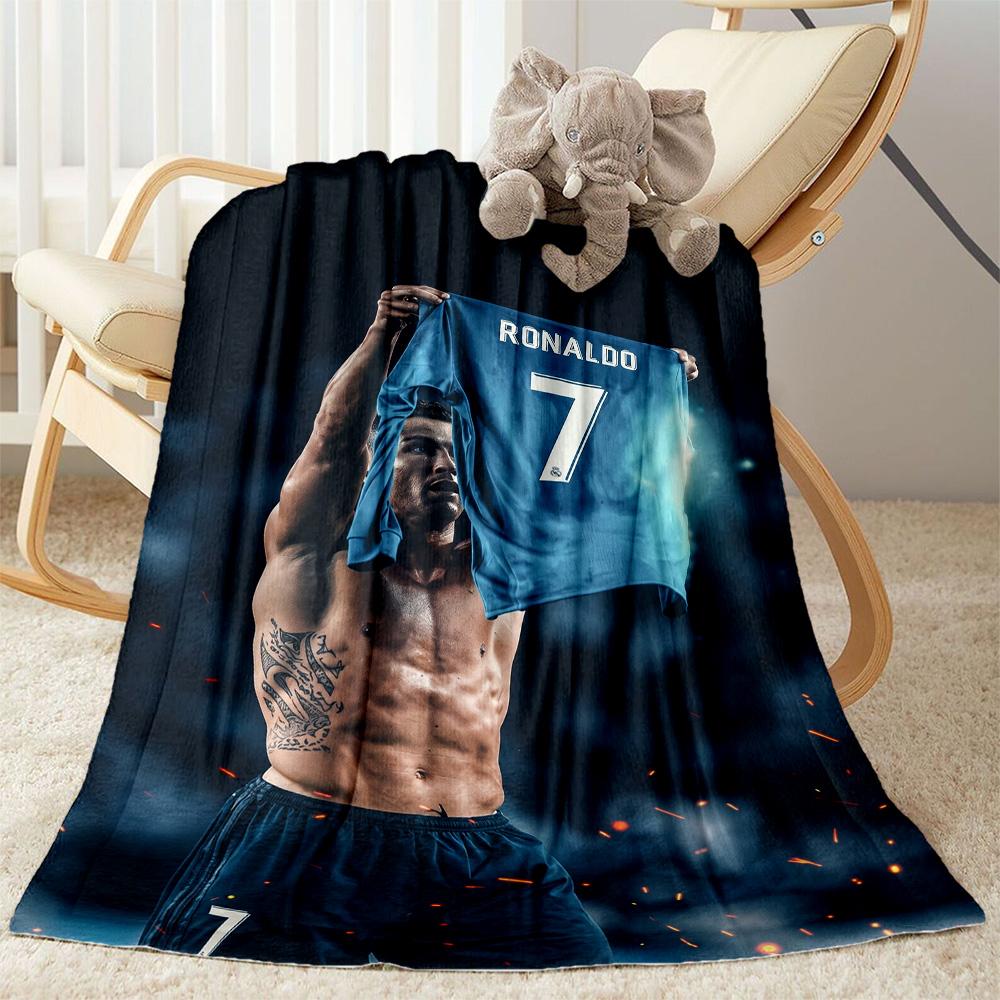 Ronaldo's Number Seven Jersey Blanket Soft & Cozy Suitable for Office Chair Sofa Picnics for All Occasions Digital Print