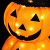 Stackable Glowing Pumpkin Lights Halloween Decorations with Witch Hat, Foldable String Lights for Indoor Outdoor Yard Fall Display