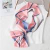 Korean Version of Printed Silk Scarf, Women's Long Square Scarf, Simulated Silk Scarf, Simple and Elegant Flower Double-layer Double-sided Professiona