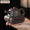 Creative Purple Pottery Teapot Vintage Tea Infuser Pot Tea Soaking Kettle With Strainer Dahongpao Tea Items Accessories Set