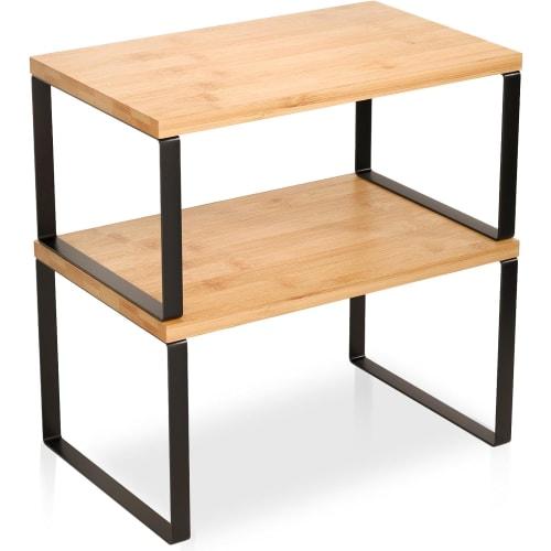 

Set of 2 Stackable Spice Racks, Kitchen Rack, Expandable, for Kitchen Storage, Condiments, Tabletop Use, Bathroom Use, 30cm Wide, 19.5cm Deep, 16cm Hi