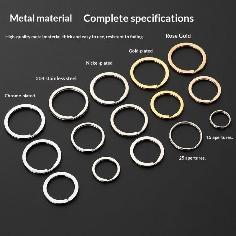 1 Stück Massiver Metall-Sprengringe Doppelöse Schlüsselanhänger 15-38mm Tasche Hakenverbinder Schlüsselanhänger Schlüsselhalter DIY Lederhandwerk Beschläge