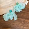 Super Fairy Mesh Chiffon Flower Tassel Stud Earrings for Women Seaside Vacation Style Commuting Earring New Trendy Jewelry A1