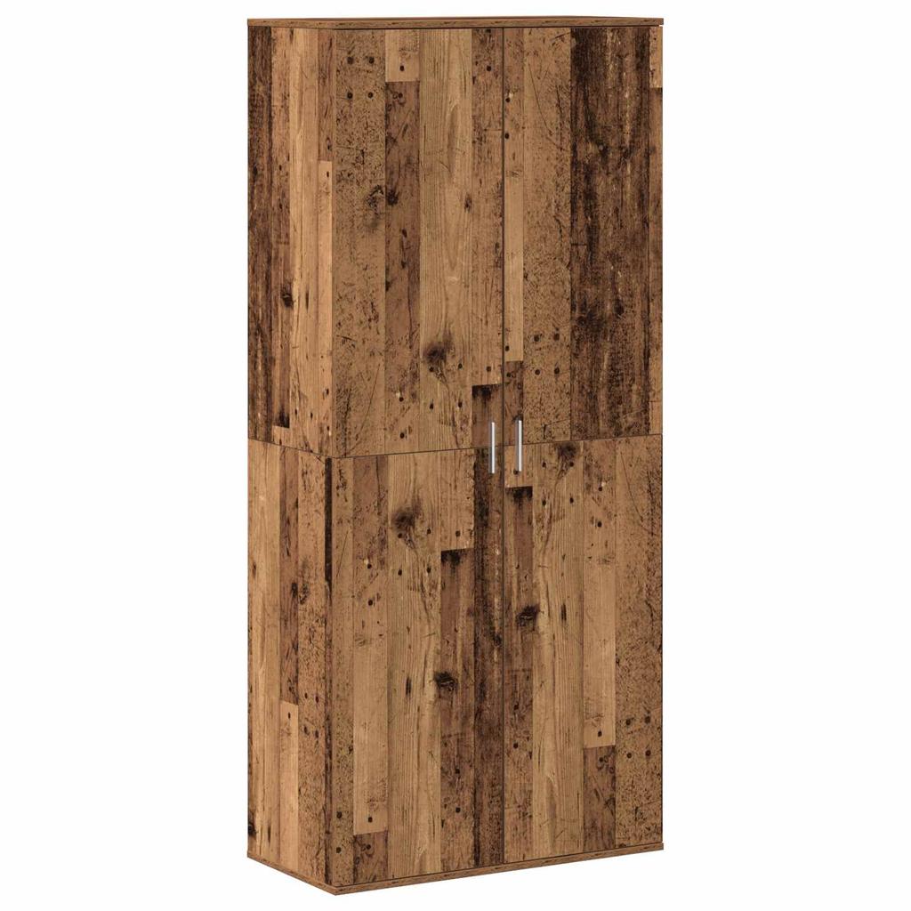 High Cabinet with Shelf Rustic Wood Look 80 x 39 x 178 cm Engineered Wood
