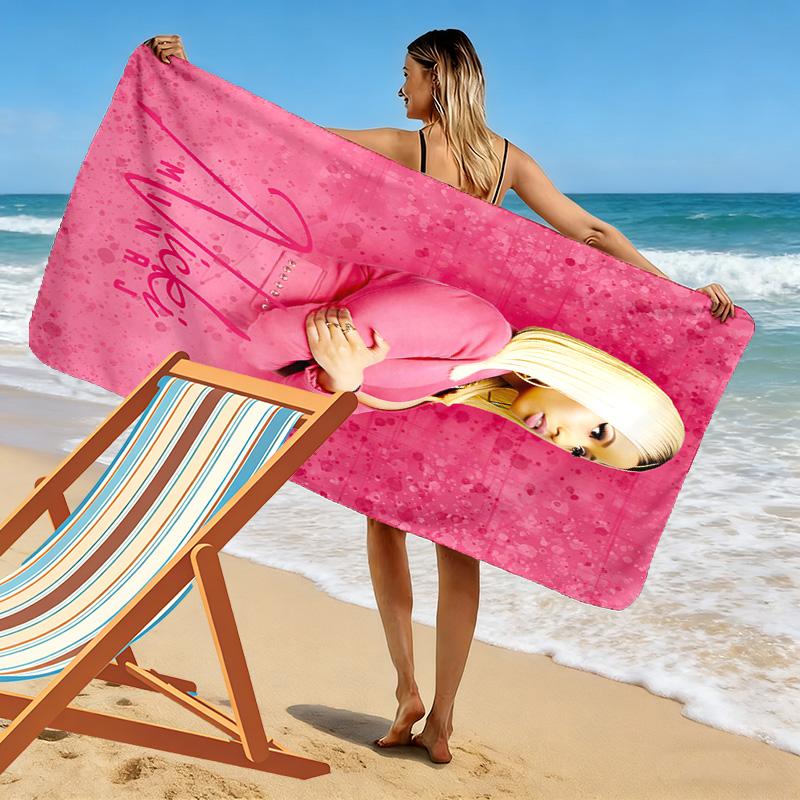Nicki Minaj Print Beach Towel, Large Soft Quick Dry Towel for Beach Camping Swimming