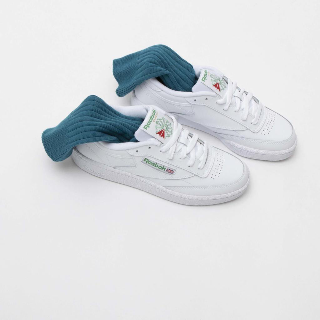 Reebok Club C 85 Size cm Men's Sneakers, White/Green, 25.0