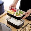 Rectangular Double Layer Thermal Lunch Box 304 Stainless Steel Fresh-keeping Box  Canteen