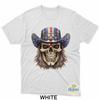 Amerikanisches Totenkopf-Cowboyhut-Grafik-T-Shirt