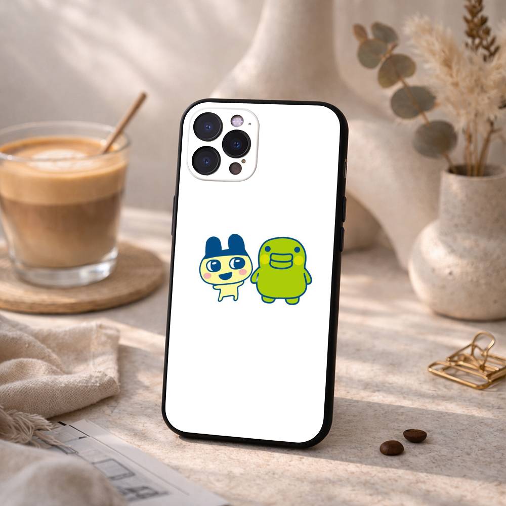 T-Tamagotchi Kuchipatchi M-Mametch Phone Case For iPhone17,16,15,14,13,12Plus,Pro Max,XS,5G Soft Silicone Black Cover iPhone13PROMAX
