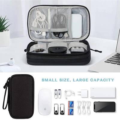 Bolsa organizadora de viaje, bolsa de almacenamiento de accesorios digitales para cables, bolsas de almacenamiento portátiles impermeables de doble capa, funda para disco duro eléctrico
