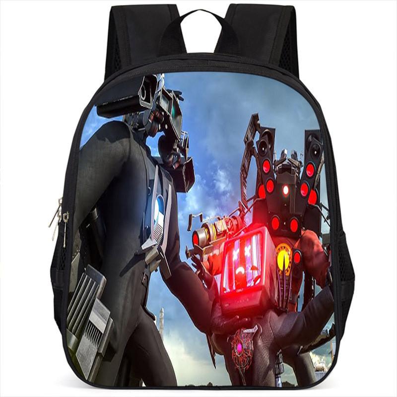 Fashionable Skibidi Toilet Kids Backpack Large Capacity Nylon Bag Unisex Design