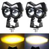 1pc/2Pcs 3inch LED Driving Light Dual Color LED Motorcycle Sportlight Auxiliary Lamp Owl for Truck Offroad 12V 24V