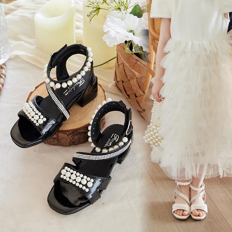 Fashion Girls' Shoes Summer New Kids Sandals Soft Soled Girls Princess Shoes Simple Women's Sandals Anti Slip Girl High Sandal