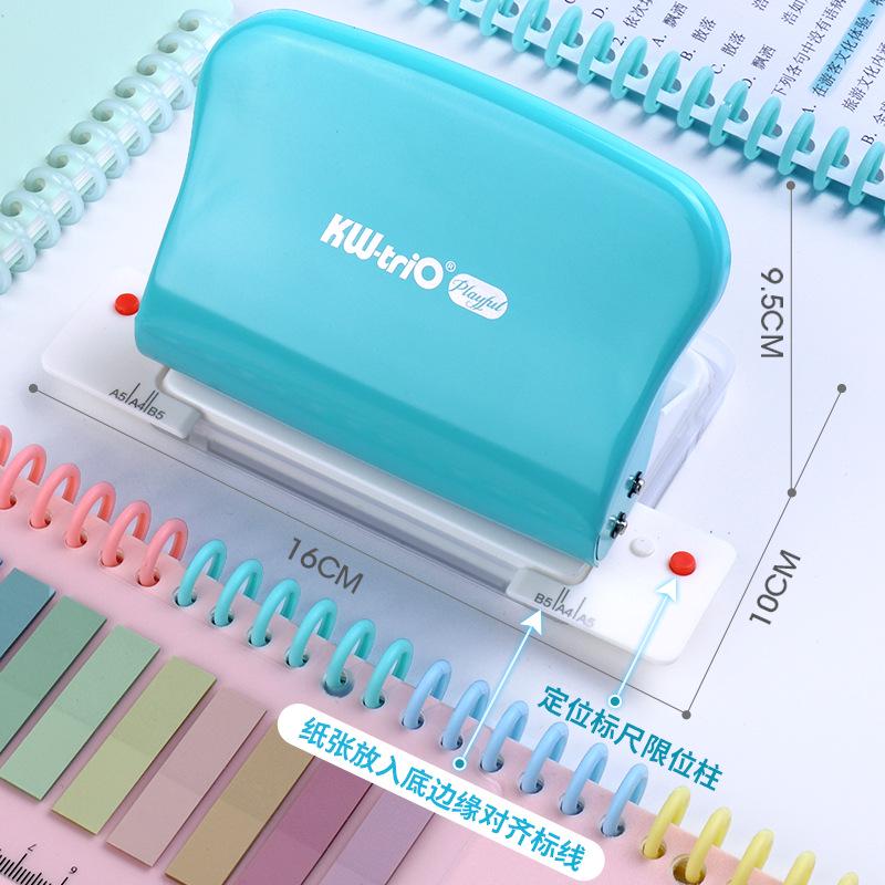 

KW-TRIO Multi-hole Puncher (20/26/30-hole) for Office Loose-leaf Punching, 10 Sheets Capacity зелений