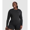 Gymshark Camiseta de manga larga sin costuras para uso diario, color negro, talla B8a4q y talla Bb2j