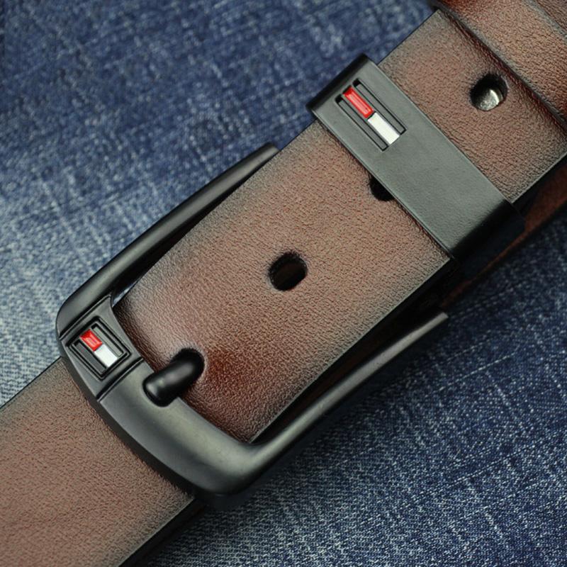 Men's Casual Wide Belts Waistband Vintage Pin Buckle Leather Belt