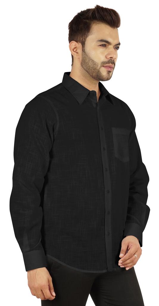 Bestman Solid Shirt For Mens Long Sleeves With Cuff Patch Pocket Shirt Cotton Office