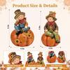 2 Herbst Vogelscheuche Holz Tischdekorationen für Thanksgiving, Kürbis Ahornblatt Esstisch, Kamin Bücherregal Dekoration