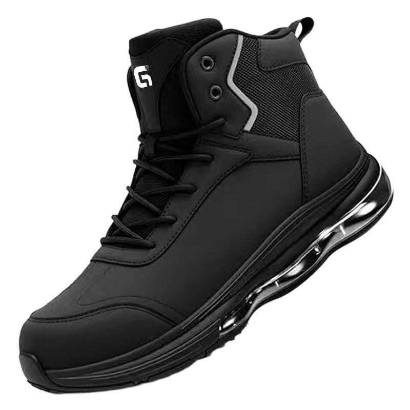 Mens Safety Work Boots Steel Toe Anti-Slip Waterproof Puncture Resistant High-Top Leather Industrial Shoes