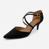 Where's That From Womens/Ladies Faux Suede Crossover Strap Low Kitten Heel Sandals