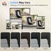 Floor Chair, Folding Floor Sofa with Adjustable Backrest, Wide Seat, Swivel Base, Black
