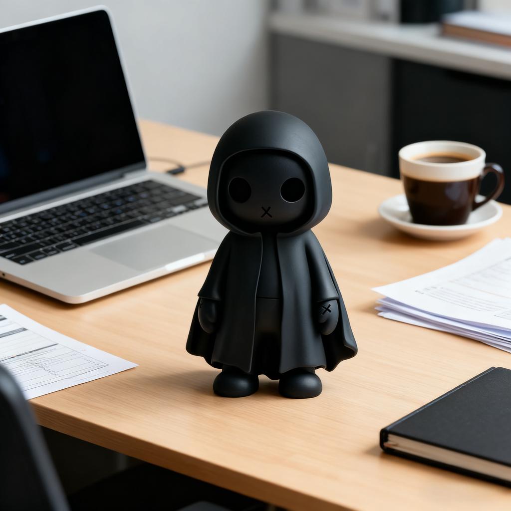 Black & White Ghost 3D Printed Statue - Halloween Desk Decor, Office Toy, New Viral Gift for Horror Fans & Home Accent