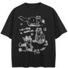 Streetwear Kočky Grafické Černé Tričko Bavlna Unisex Topy Trička Léto Krátký Rukáv Tričko