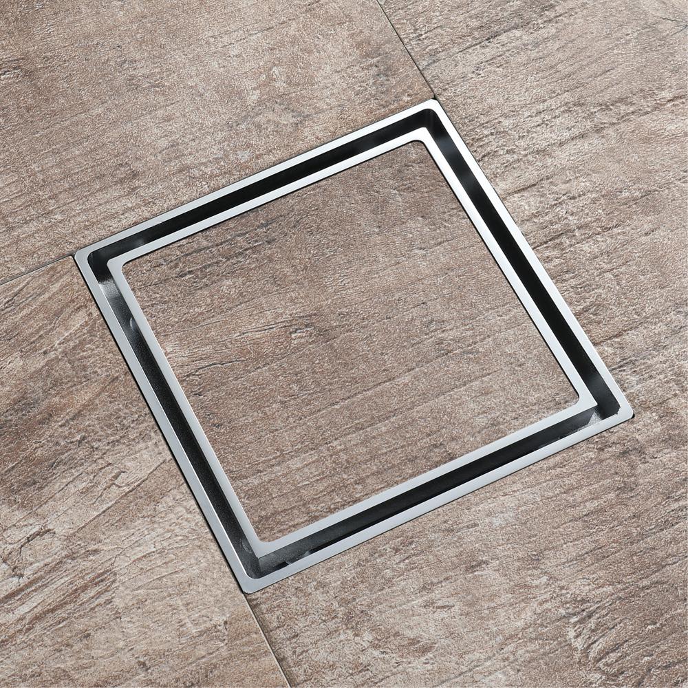 Bathroom Accessories 116*116MM Shower Floor Drain Can Insert Tiles Floor Drain Cover Brass Anti-odor Floor Drain Chrome