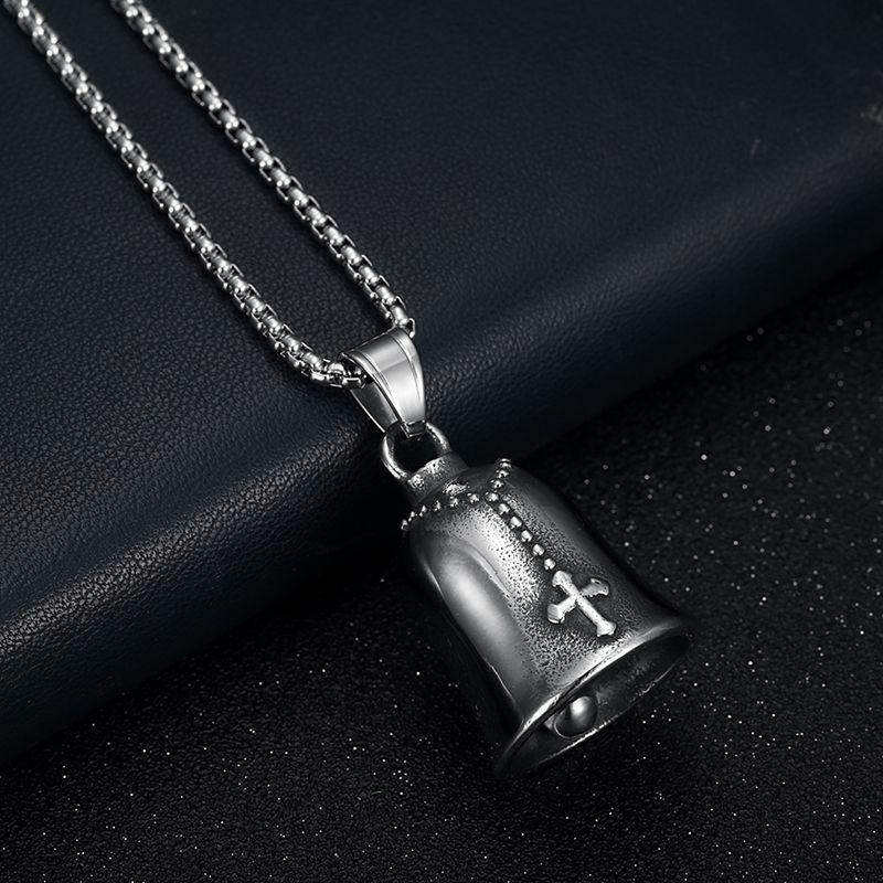 Neuer Punk Betende Hände Kreuz Glücksbringer Exorzismus Glocke Anhänger Schmuck