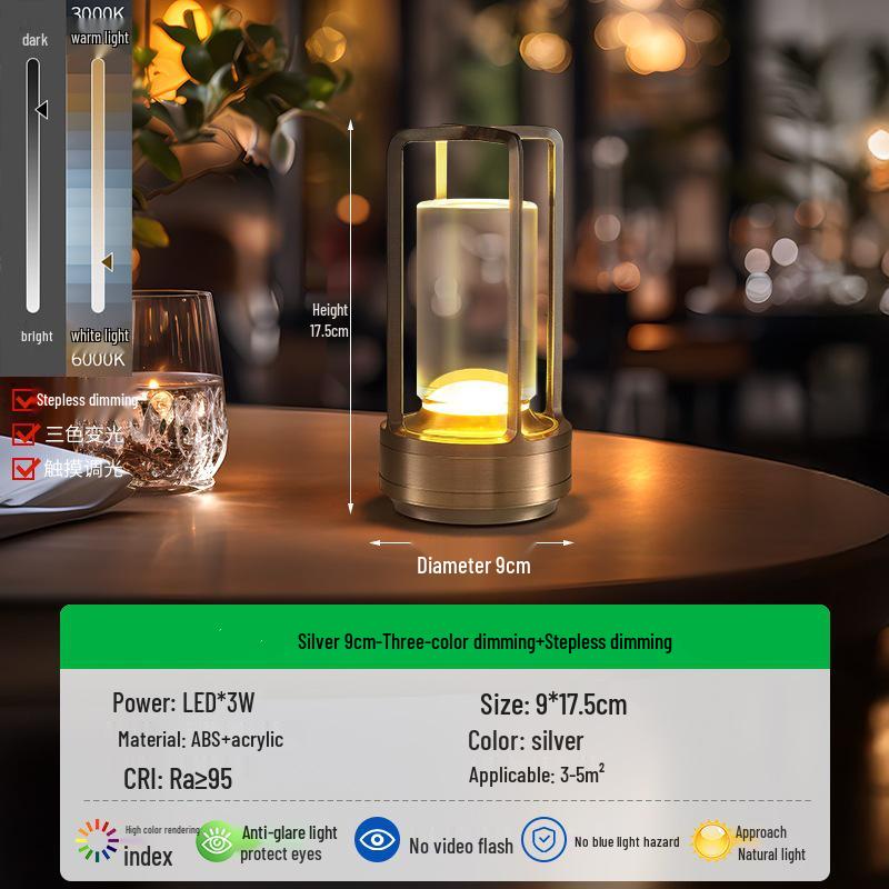 LED Creative Desk Lamp: Rechargeable, Eye-Protecting Night Light for Bedroom, Portable USB Bedside Lamp, Plug-in Dual-Use for Camping.
