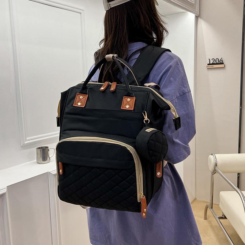 Schoolbag Textured Oxford Cloth Large Capacity Maternal and Infant Bag New Waterproof and Wear-resistant Multifunctional Travel Backpack Mommy Bag