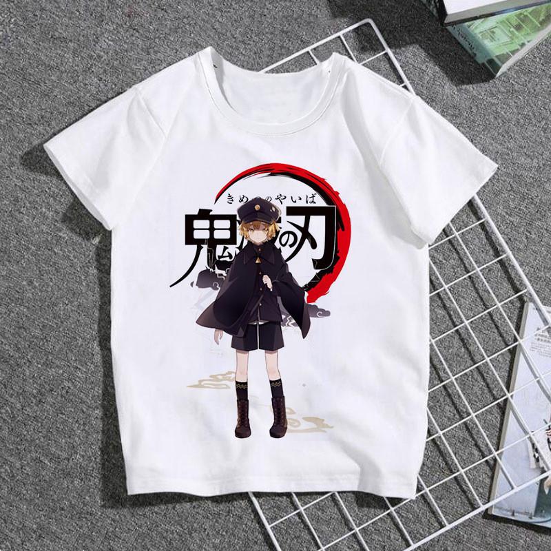 Fashion Cartoon Demon Slayer Anime Kimetsu No Yaiba Print Kids T-Shirt Summer Tees Loose Short Sleeve Women Tops Female Clothes