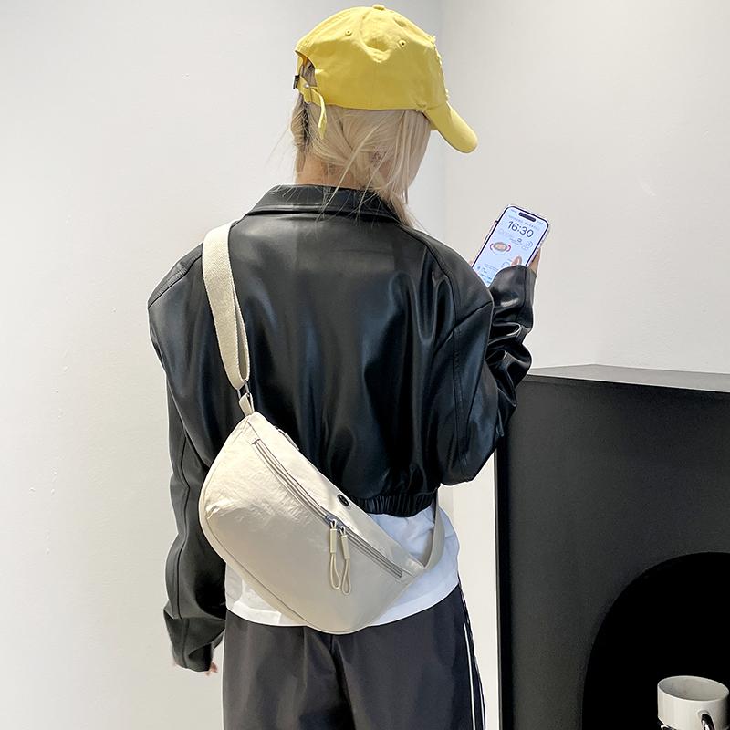 Hobo Solid Color Satchel Luxury Designer Chest Bag Women's Nylon Waist Bags Wide Strap Fashion Fanny Shoulder Pack